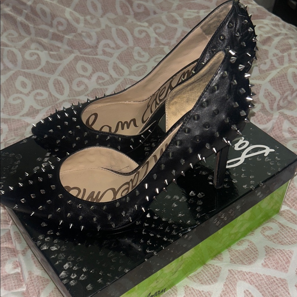 Sam Edelman Black Spiked Heels
